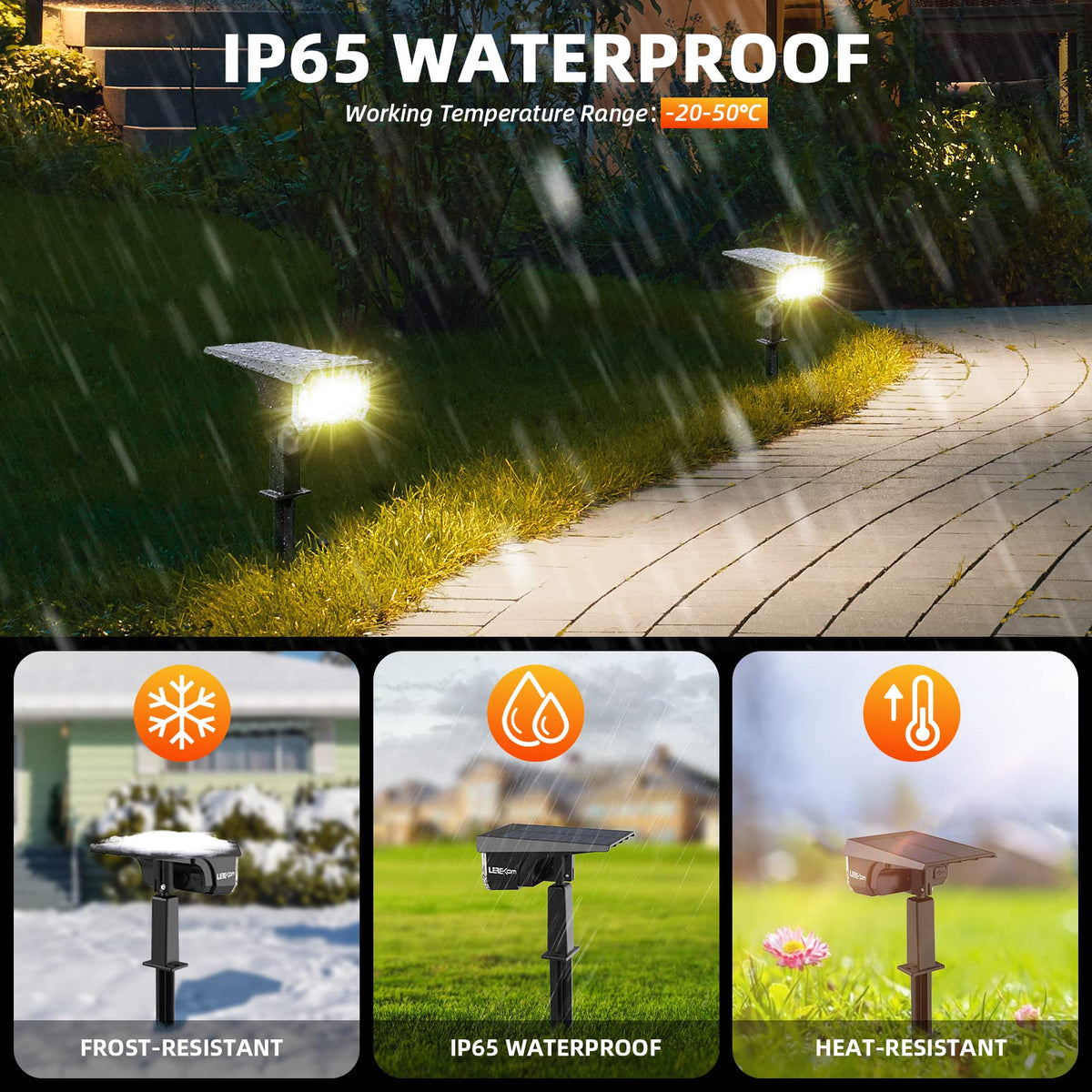 Solar Spot Lights Outdoor Landscape Light (Warm White / 4 Pack)