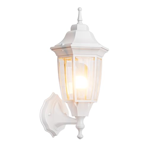 Outdoor Front Porch Light with Bulb (White / Non Sensor-Aluminum)
