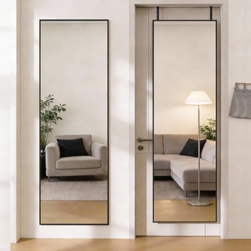 47x14 Inch Full Length Mirror (Black-rect / 47"L x 14"W)