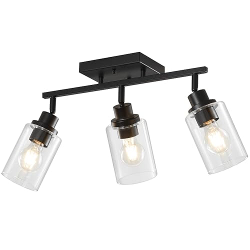 3 Light Kitchen Track Light Fixtures Ceiling Vanity Lights Black (Black / 3-Light)