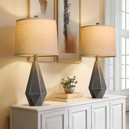 23.5'' Farmhouse Table Lamps Set of 2 (Medium - Deep Grey)