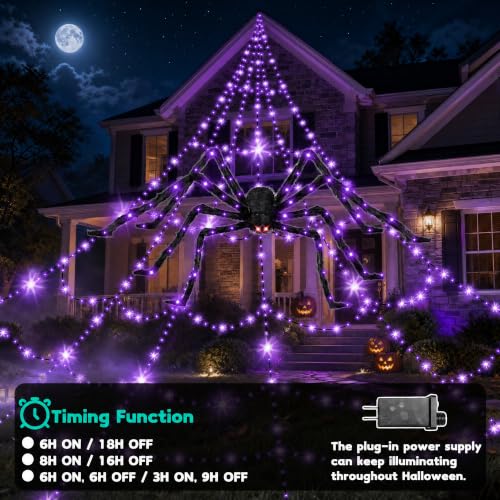 Halloween Decorations Outdoor Spider Web Lights