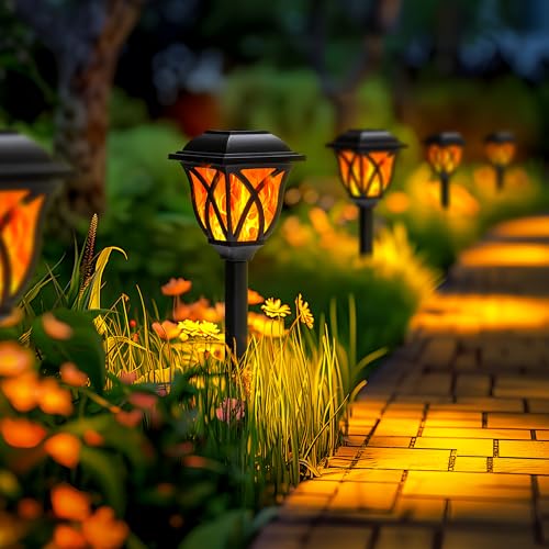Solar Lights Outdoor Waterproof (8 Pack / Flame)
