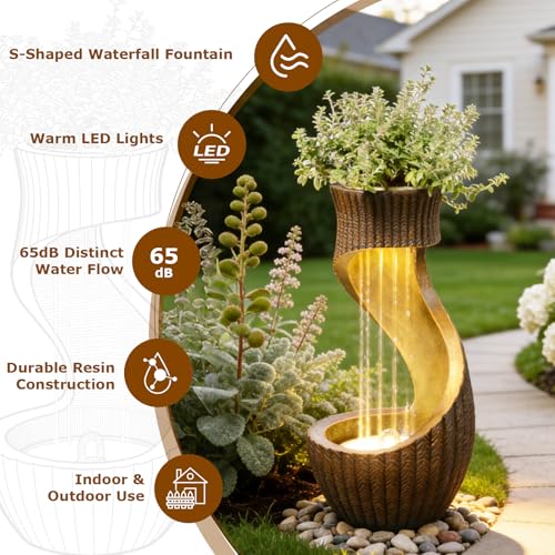 S Curved Water Fountain Outdoor