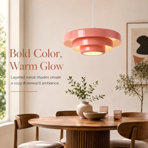 Plug in Pendant Light (Large-Pink (17.7in))