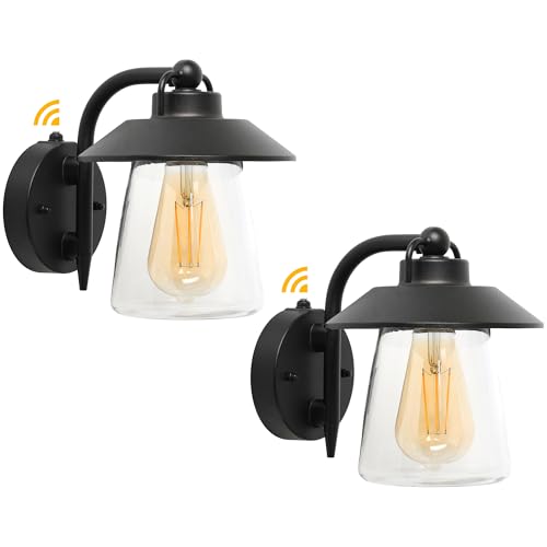 2 Pack Dusk to Dawn Outdoor Indoor Exterior Light Fixture (Black-dusk to Dawn / 2 Pack)