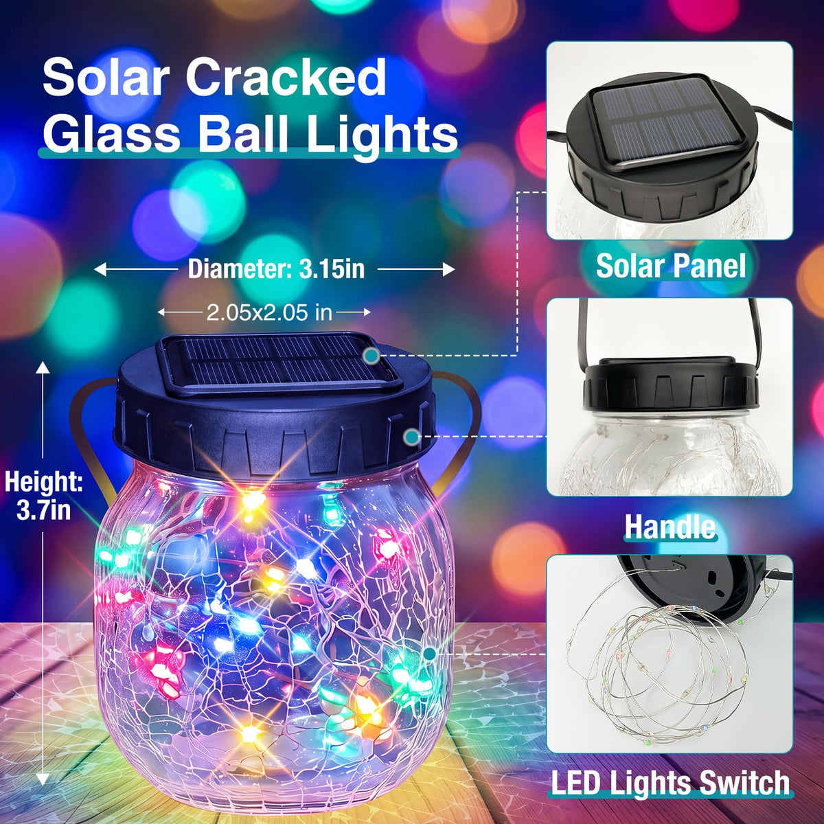 4 Pack Solar Lantern Outdoor Lights (Multicolor / 4 Pack)