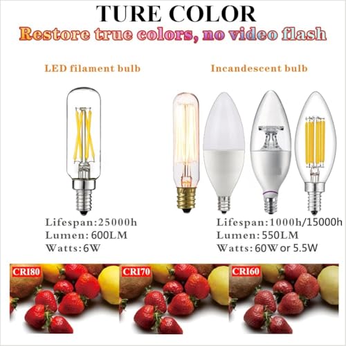T6 T25 E12 Candelabra Bulb 60 watt (Neutral White 4000k 6w)