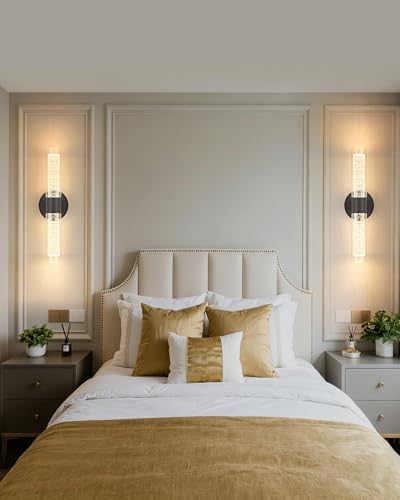 Battery Operated Crysta Wall Sconces (Matte Black / 1Pack)