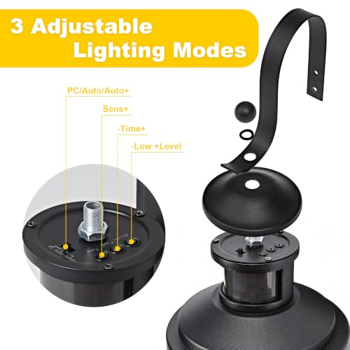 16" Farmhouse Motion Sensor Wall Light (Black / 16''(2-Pack))