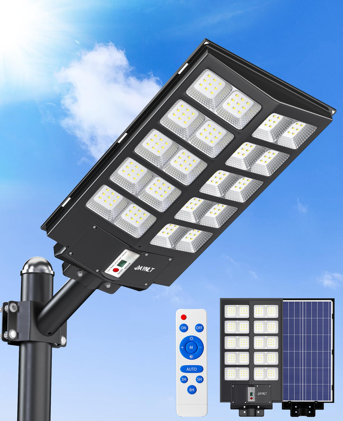 Y 10000W Solar Street Lights Outdoor (Black / L)