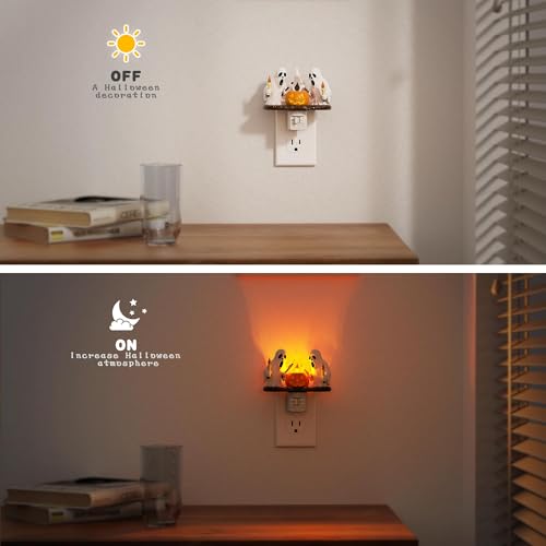 Halloween Night Light (Candle Ghost-Amber / 2 Pack)