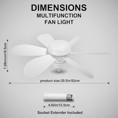 Screw in Ceiling Fan with Light (White-3)
