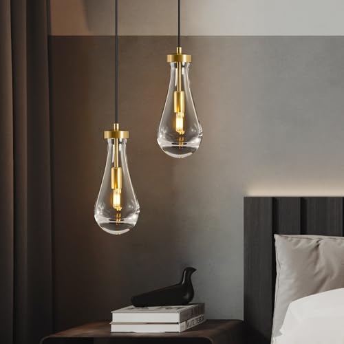 Raindrop Pendant Light Fixtures of 2 Lights (Gold / 2 Head)