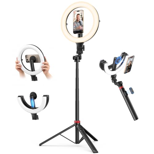 Magnetic Ring Light with Stand and Phone Holder (Black)