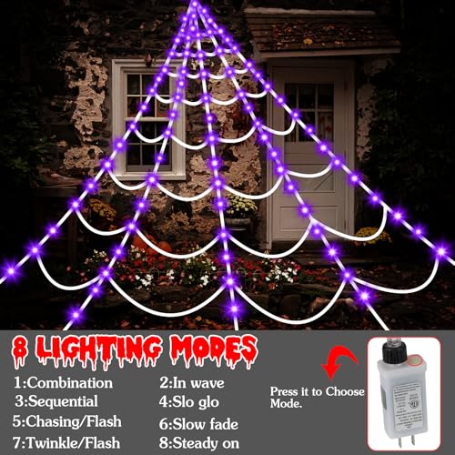 Halloween Decorations Outdoor Spider Web (Purple)