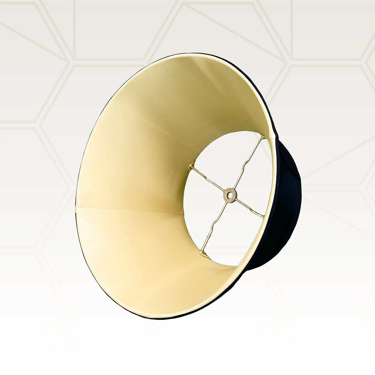 Shallow Drum Bell Billiotte Wall Lamp Shade (Black - Set of 2 / 9.5 x 15 x 8)