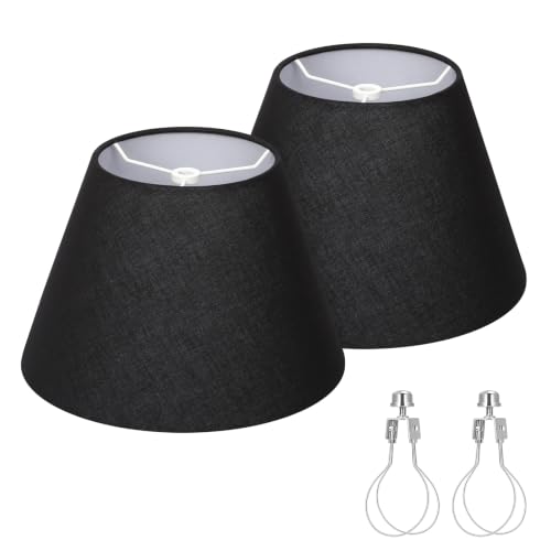 Black Lamp Shades Set of 2 (Black)