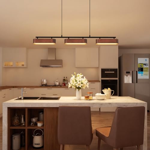 37.6" Kitchen Island Lights (37.6 in - Large Plate / Walnut)