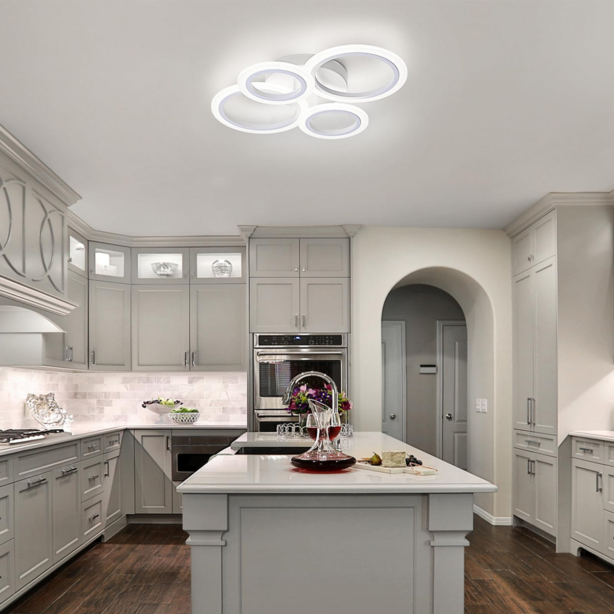 Modern LED Ceiling Light (4-Light / White)