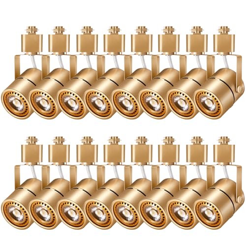 10W Dimmable Gold Track Lighting Heads H Type LED Track Light Replacement Fixtures Bright 4000K Cool White Ceiling Spotlight for Accent Task Art