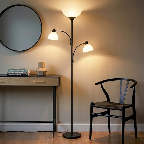 Sky Dome Double LED Floor Lamp (Jet Black)