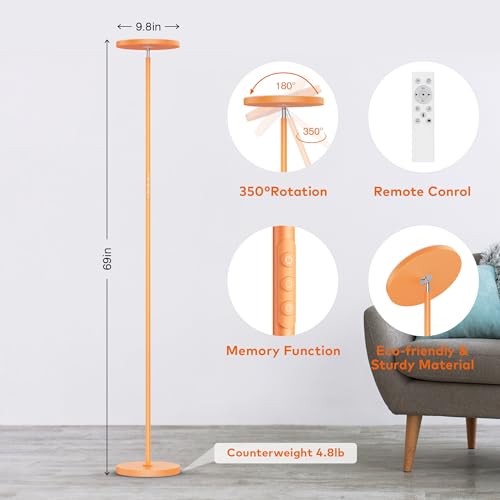 Torchiere Floor Lamp (Orange)