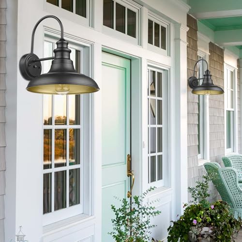 Dusk to Dawn Sensor Outdoor Barn Light Fixture (Black / 02-DDRZ004-2PACK(Dusk to Dawn))