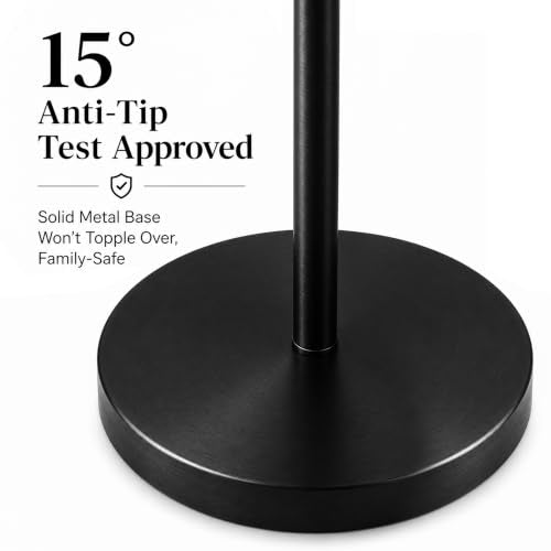 72" 3 Head Torchiere Floor Lamps with 2 Reading Lamp for Living Room (Black)