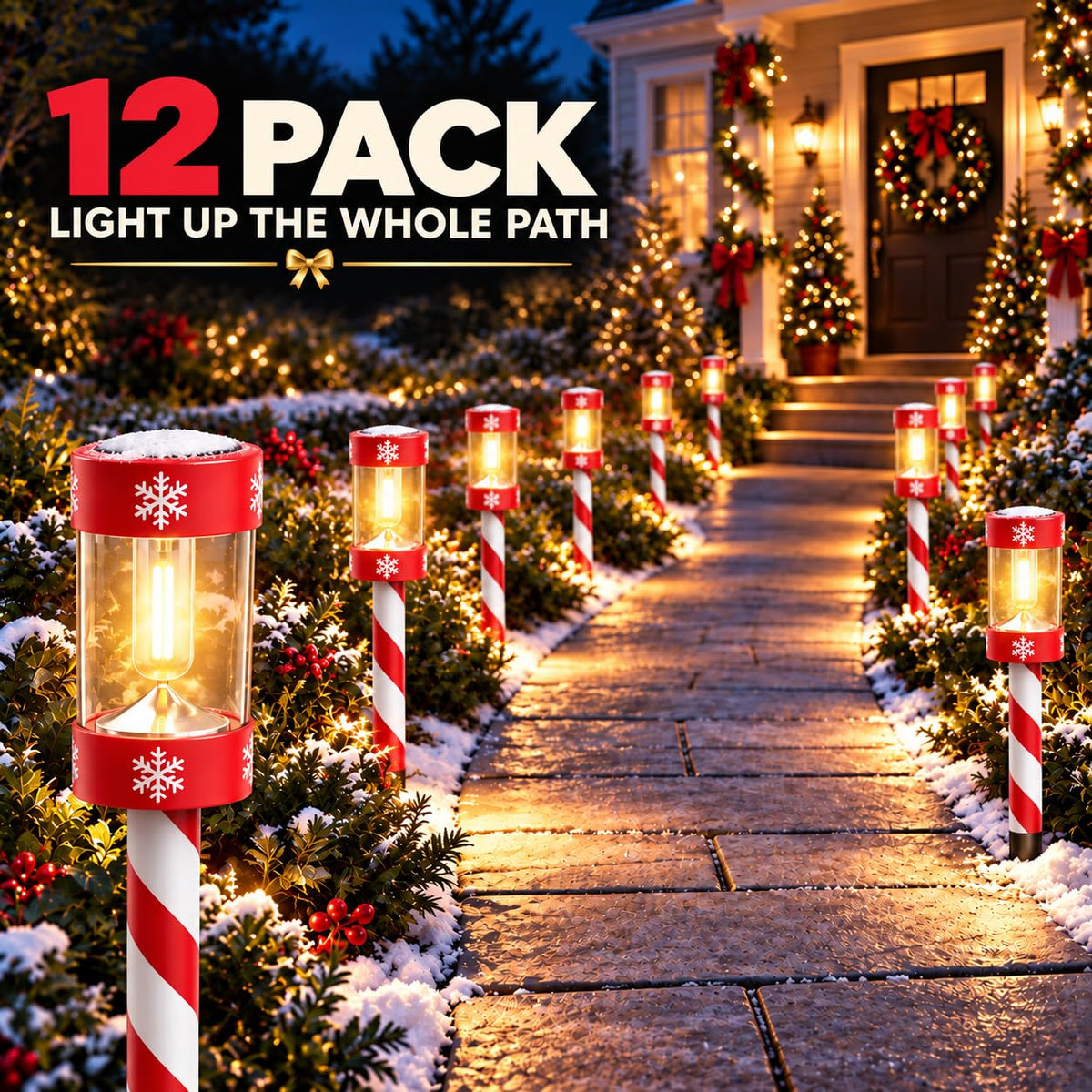 Christmas Solar Pathway Lights (Red White)