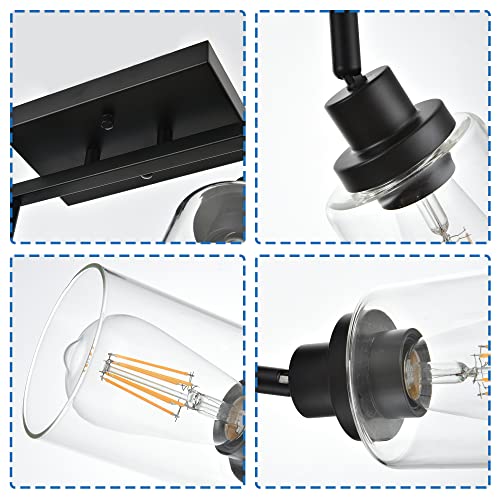 4 Light Track Lighting Kit 28.7 Inch Bathroom Light Fixtures (Black / 4-Light)