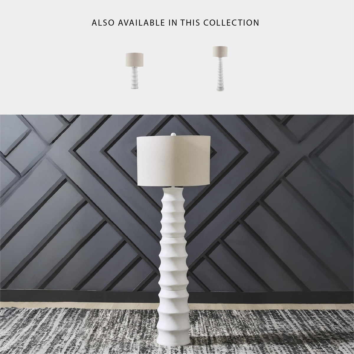 1 Piece Scalloped Table Lamp for Living Room (White/Cream / Table Lamp)