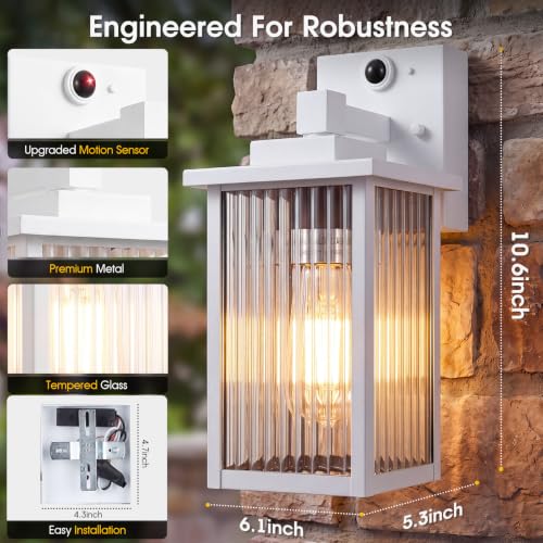 2 Pack Motion Sensor Wall Light (White / 10.6''-2 Pack)