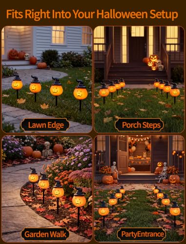 4PCS Pumpkin Pathway Marker Lights (New Pumpkin Pole)