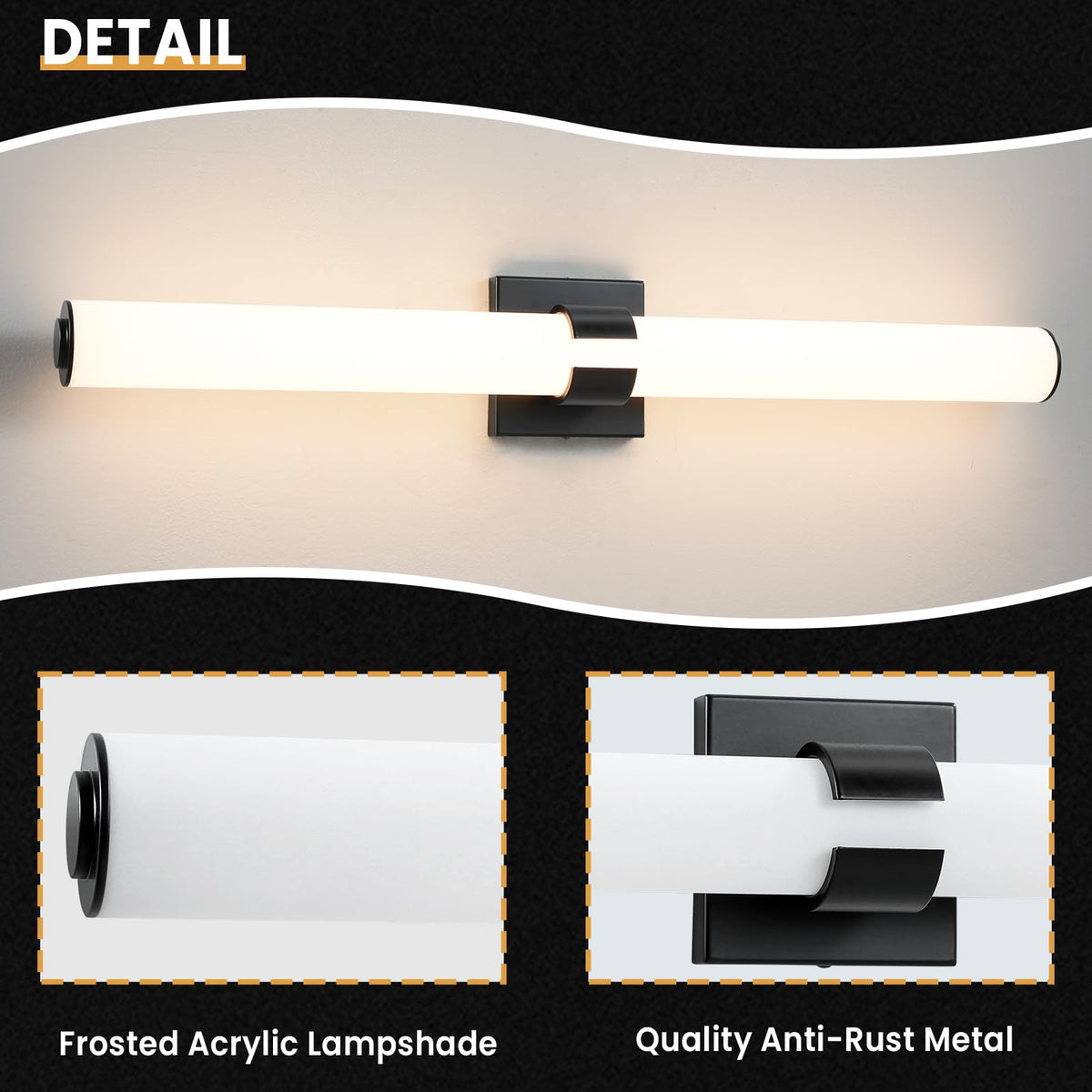 Black Bathroom Vanity Light Fixtures (Black / 31 INCH)