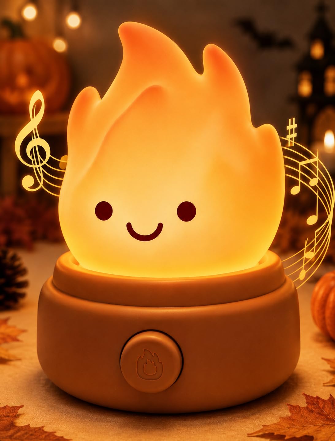 Campfire Night Light with 6 White Noise (New Flame-White Noise)