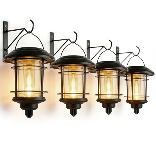 4 Pack Solar Lanterns Outdoor (Warm White)