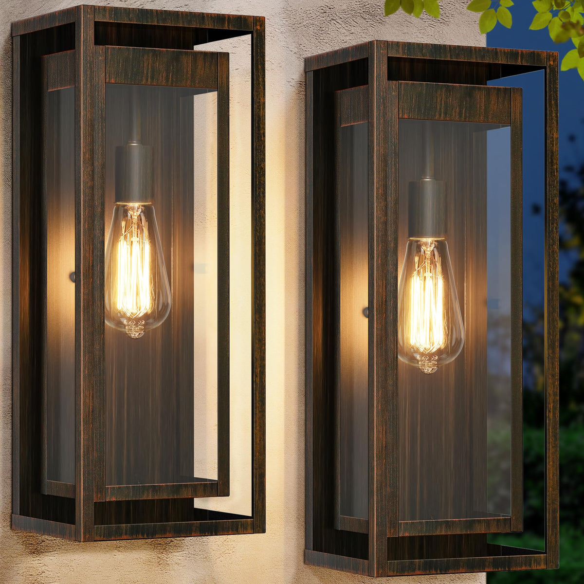 19 Inch Brown Outdoor Wall Light Fixtures (Distressed Brown / 19" (2-Pack))