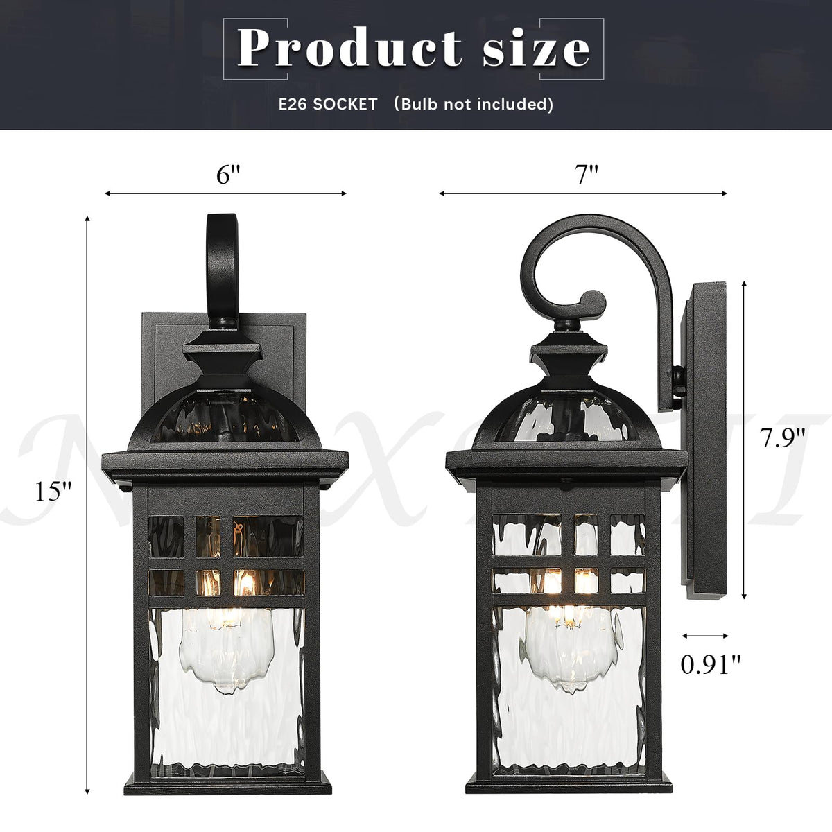 Porch Lights Outdoor Lighting Exterior Lighting Fixture (Black / 15 inch)