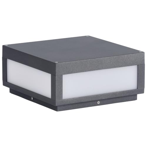 Outdoor Post Lights Dark Gray Square Column Lighting