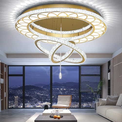 40" Modern Crystal Chandelier (Gold / W:40inches)