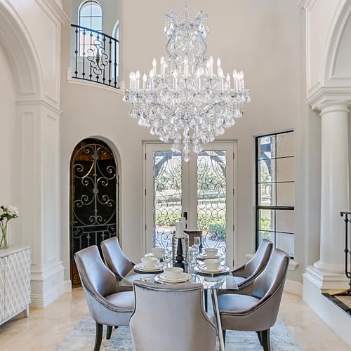 Large Crystal Chandeliers Light Fixture (24-Light/Sliver)