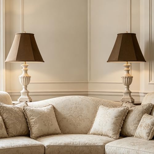 Coffee Velvet Lamp Shades Set of 2 Bell Shade 6"×13"×9.8" (6*13*9.8in / Coffee-2 Pack)