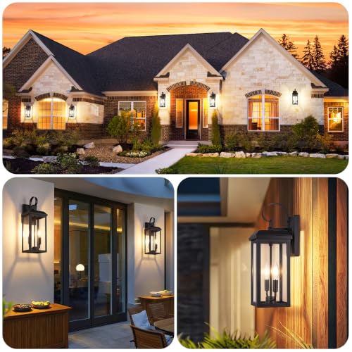 17.7" Large Outdoor Wall Lights (Matte Black / 17.8")