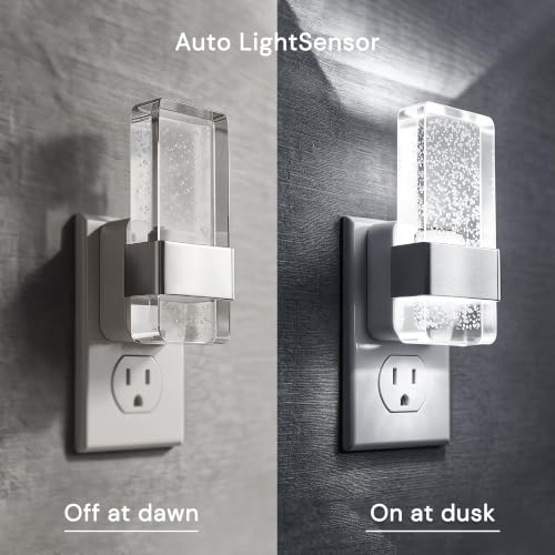 Night Light Dimmable Night Lights Plug into Wall (Silvery White)