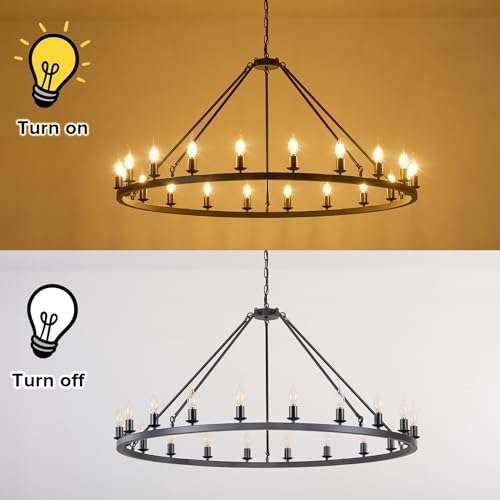 Black Wagon Wheel Chandelier