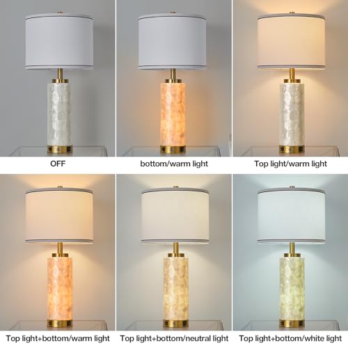 26" Modern Art Glass Table & Bedside Lamp (Shell color white / Large)