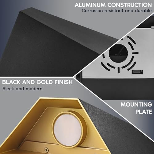 Outdoor LED Black and Gold Wall Sconce