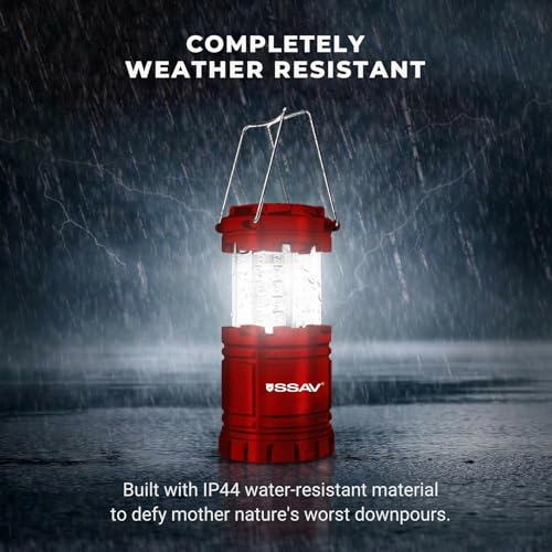 Battery Powered LED Lanterns (2 Pack Red)