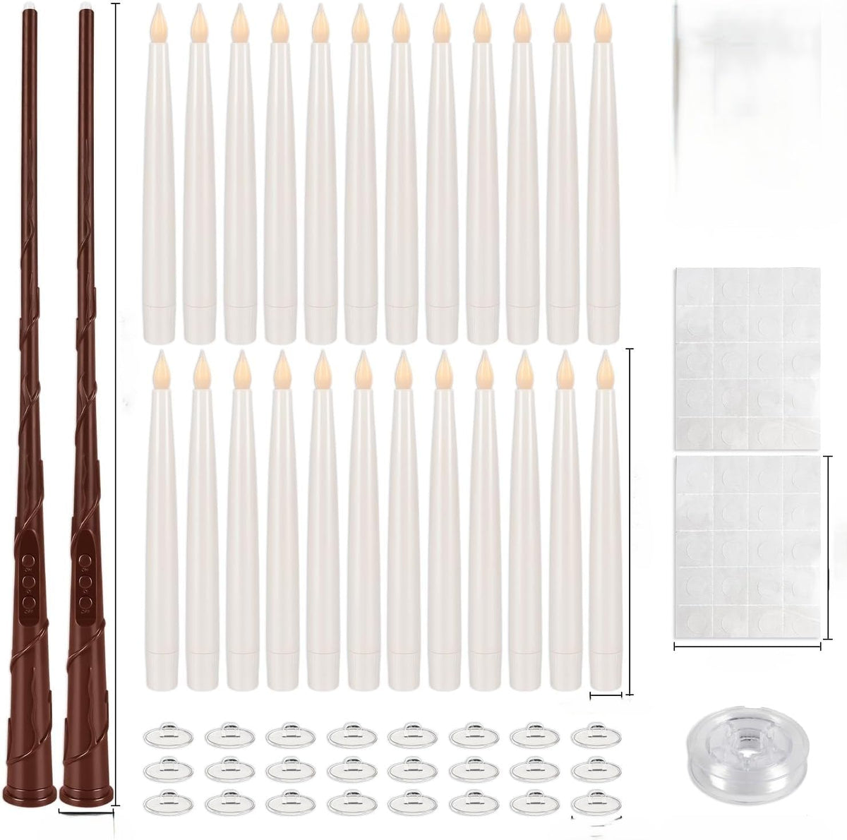 Halloween LED Hanging Floating Candles - 24 Pack, White